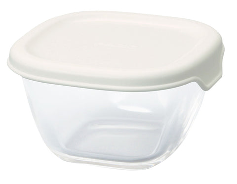 HARIO 保存容器 110ml 耐熱ミニ角小鉢4個セット(ホワイト、レッド)