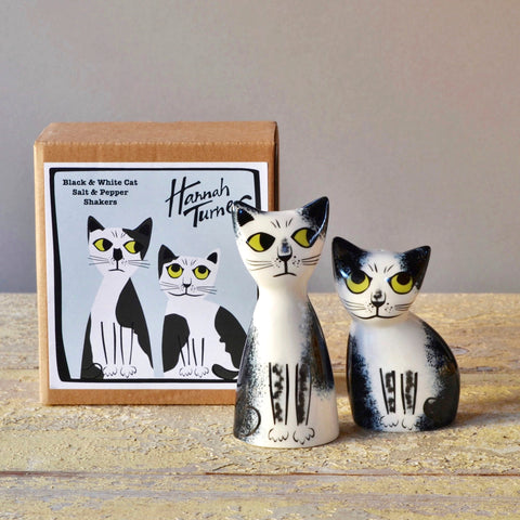Hannah Turner｜塩コショウ入れ  Cat（Black and White）