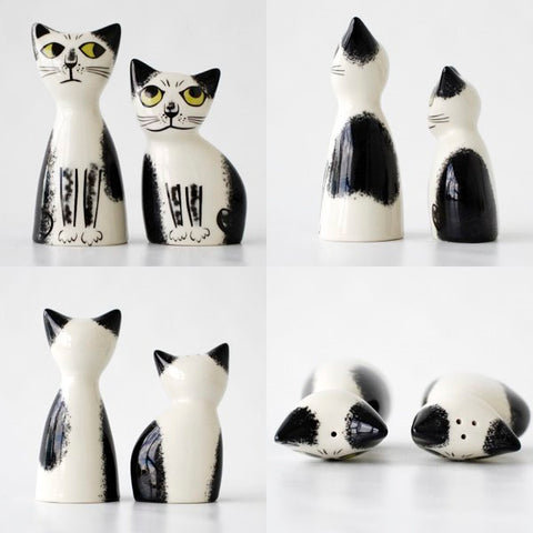 Hannah Turner｜塩コショウ入れ  Cat（Black and White）