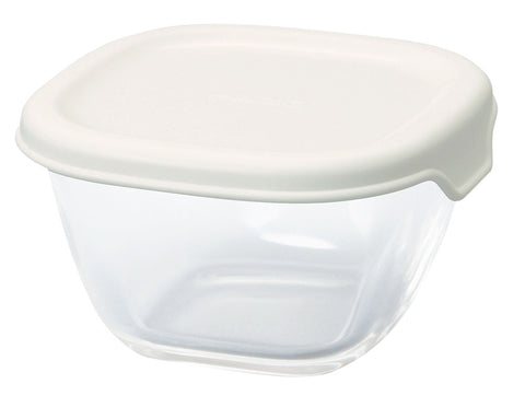 HARIO 保存容器 110ml 耐熱ミニ角小鉢4個セット（ホワイト、レッド）
